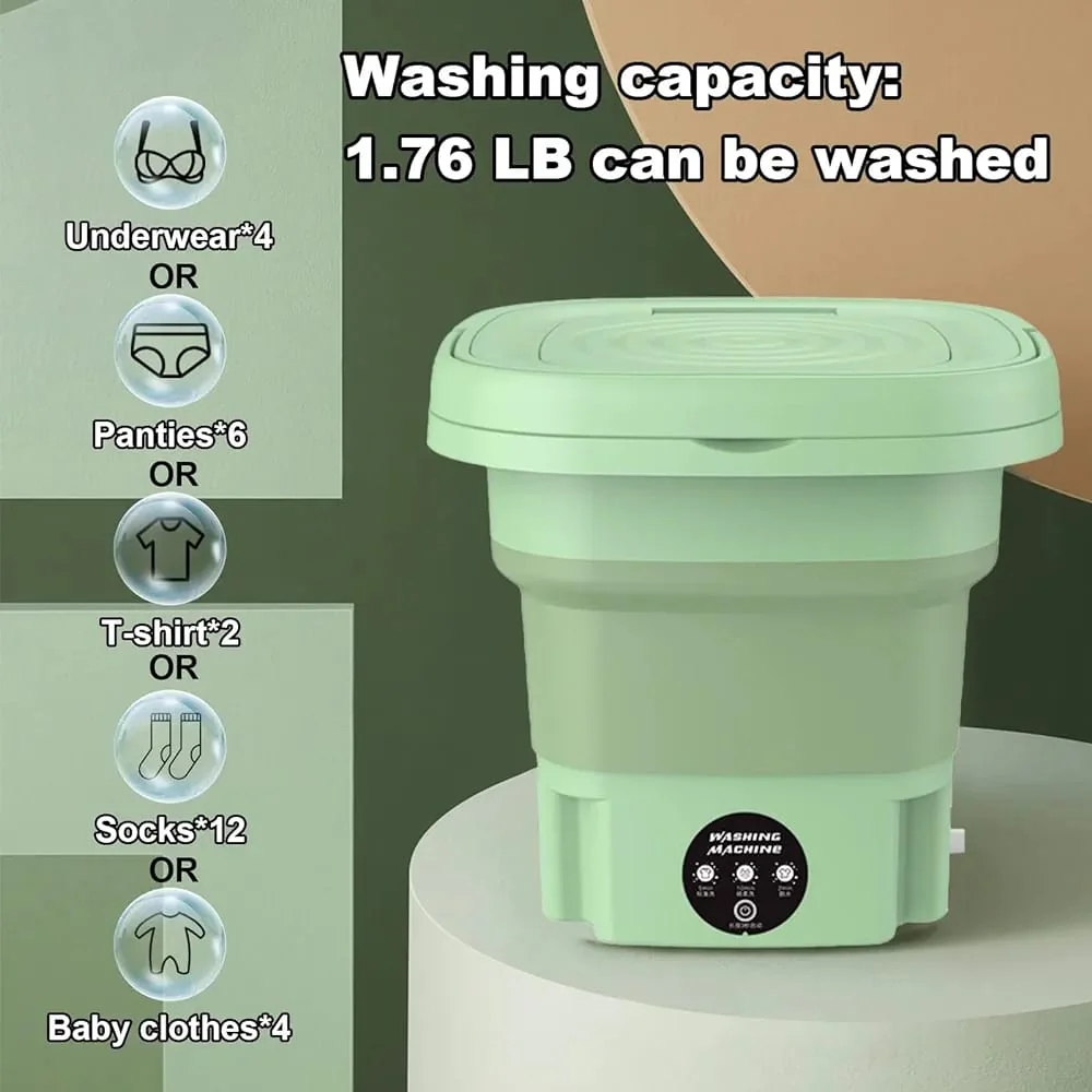 Foldable Mini Washing Machine for Home, Travel & Apartments – Portable, USB Powered, Low Noise Laundry Cleaner (Best for UAE Homes)