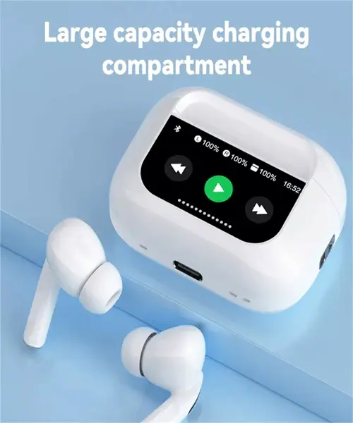A9 AirPods Pro Touch Screen Wireless Earbuds | Smart Display TWS Bluetooth Headphones | Active Noise Cancellation | 30H Playtime | Fast Charging — UAE