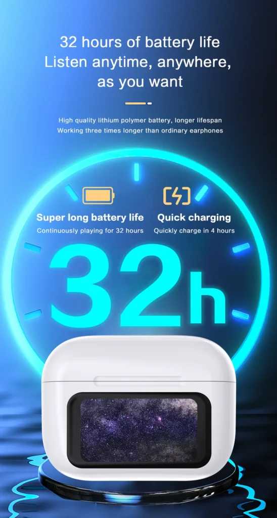 A9 AirPods Pro Touch Screen Wireless Earbuds | Smart Display TWS Bluetooth Headphones | Active Noise Cancellation | 30H Playtime | Fast Charging — UAE